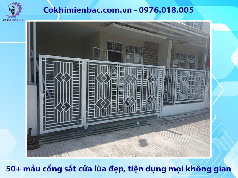 Top 50+ mẫu cổng sắt cửa lùa đẹp, tiện dụng mọi không gian