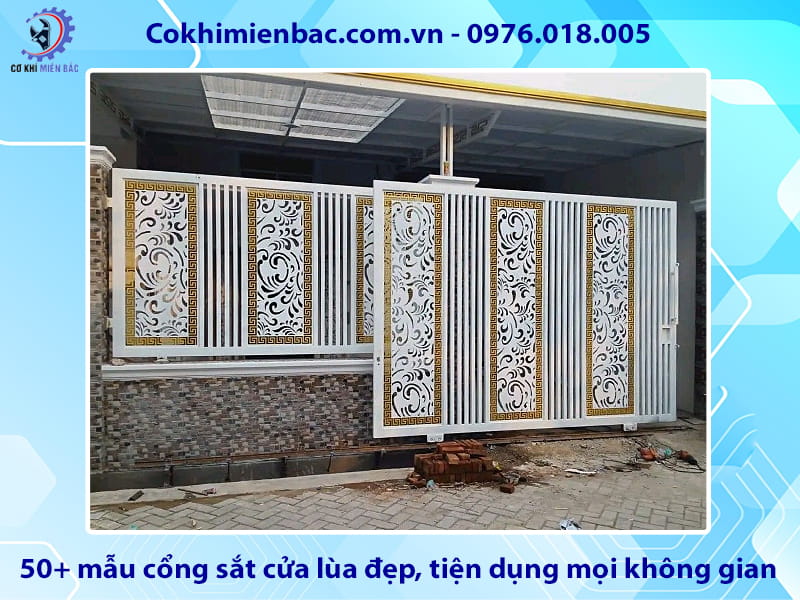 Top 50+ mẫu cổng sắt cửa lùa đẹp, tiện dụng mọi không gian