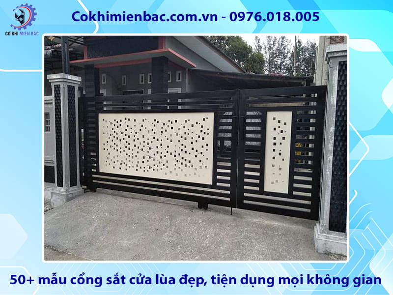 Top 50+ mẫu cổng sắt cửa lùa đẹp, tiện dụng mọi không gian