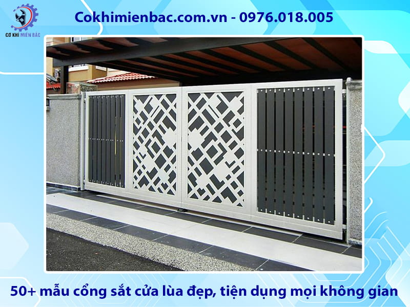 Top 50+ mẫu cổng sắt cửa lùa đẹp, tiện dụng mọi không gian