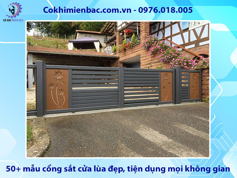 Top 50+ mẫu cổng sắt cửa lùa đẹp, tiện dụng mọi không gian