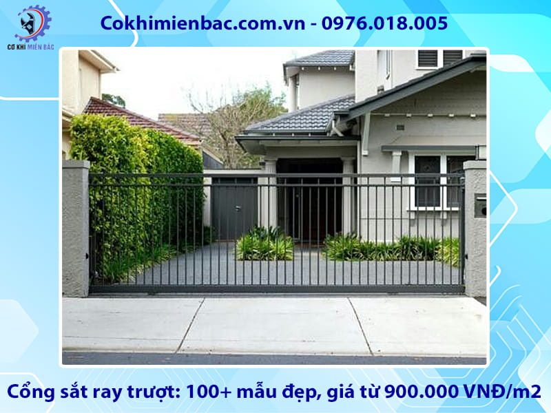 Cổng sắt ray trượt: 100+ mẫu đẹp, giá từ 900.000 VNĐ/m2