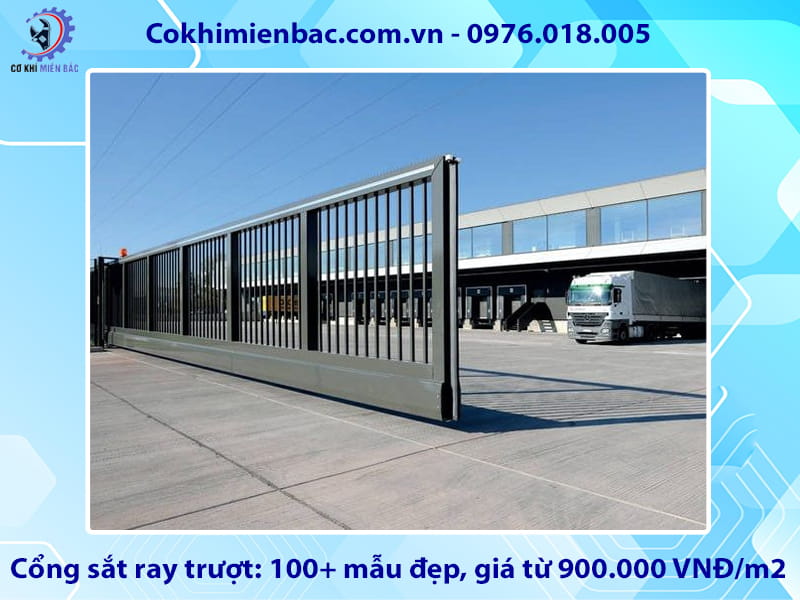 Cổng sắt ray trượt: 100+ mẫu đẹp, giá từ 900.000 VNĐ/m2