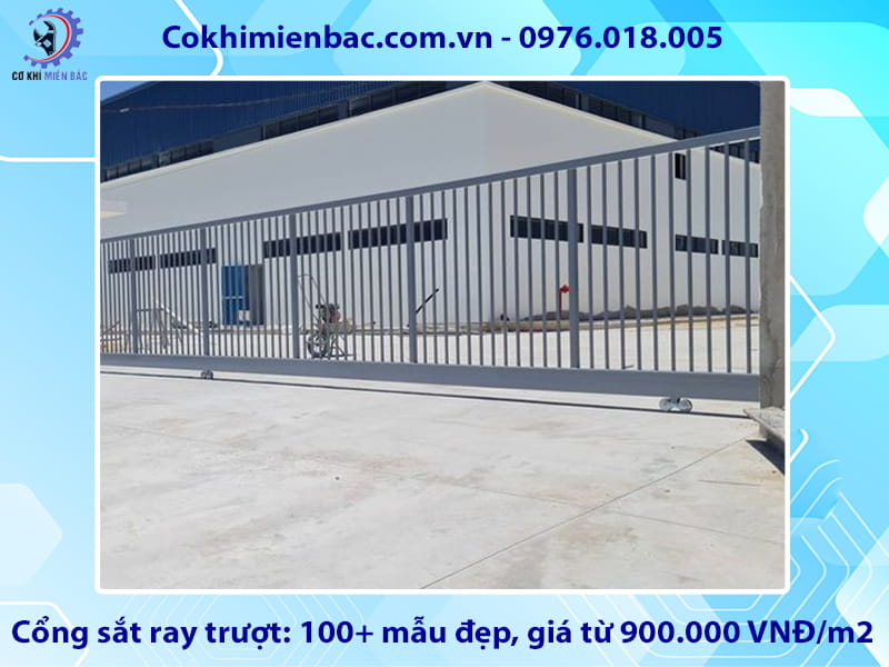Cổng sắt ray trượt: 100+ mẫu đẹp, giá từ 900.000 VNĐ/m2