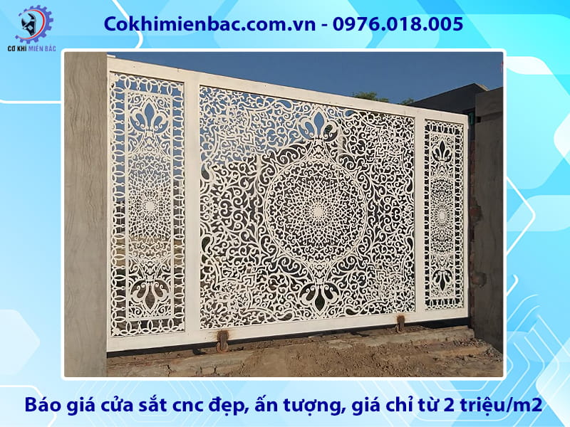 Báo giá cửa sắt cnc đẹp, ấn tượng, giá chỉ từ 2 triệu/m2 Báo giá cửa sắt cnc đẹp, ấn tượng, giá chỉ từ 2 triệu/m2