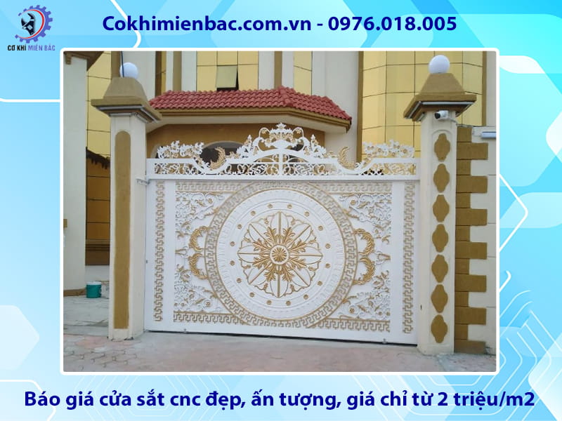Báo giá cửa sắt cnc đẹp, ấn tượng, giá chỉ từ 2 triệu/m2 Báo giá cửa sắt cnc đẹp, ấn tượng, giá chỉ từ 2 triệu/m2