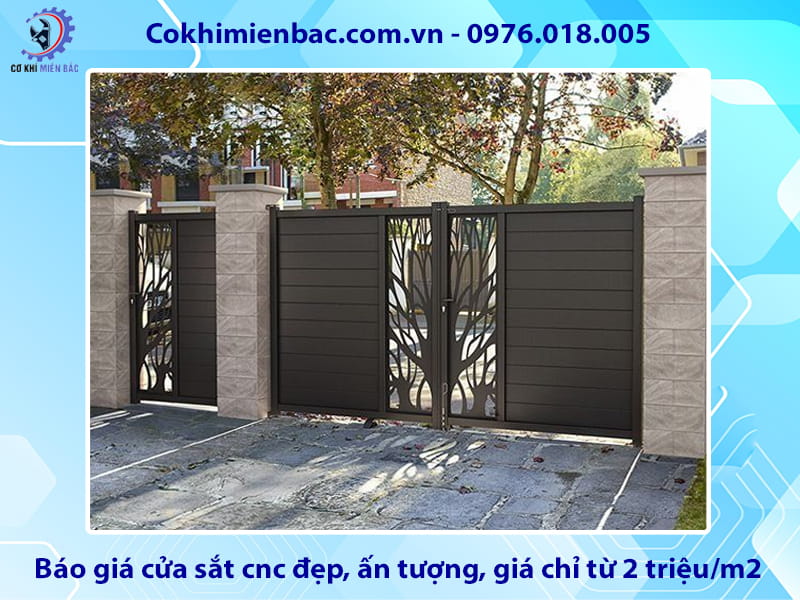 Báo giá cửa sắt cnc đẹp, ấn tượng, giá chỉ từ 2 triệu/m2 Báo giá cửa sắt cnc đẹp, ấn tượng, giá chỉ từ 2 triệu/m2
