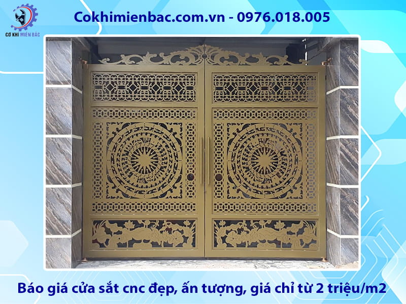 Báo giá cửa sắt cnc đẹp, ấn tượng, giá chỉ từ 2 triệu/m2 Báo giá cửa sắt cnc đẹp, ấn tượng, giá chỉ từ 2 triệu/m2