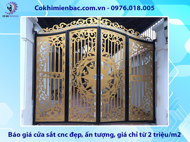 Báo giá cửa sắt cnc đẹp, ấn tượng, giá chỉ từ 2 triệu/m2 Báo giá cửa sắt cnc đẹp, ấn tượng, giá chỉ từ 2 triệu/m2