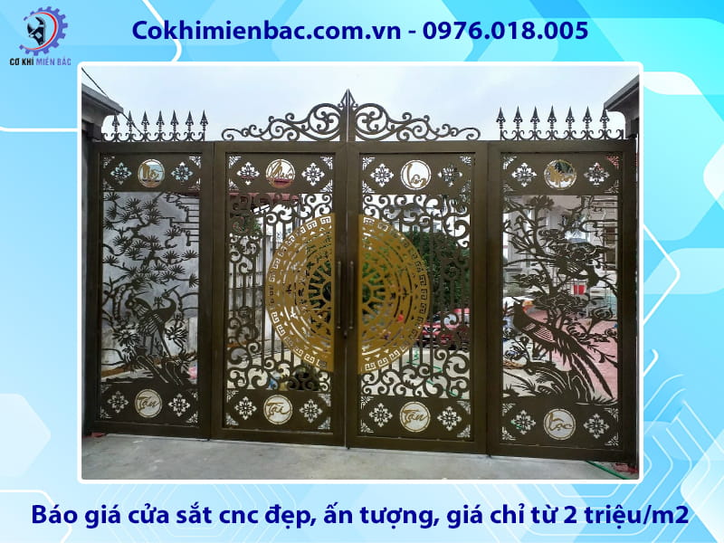 Báo giá cửa sắt cnc đẹp, ấn tượng, giá chỉ từ 2 triệu/m2 Báo giá cửa sắt cnc đẹp, ấn tượng, giá chỉ từ 2 triệu/m2