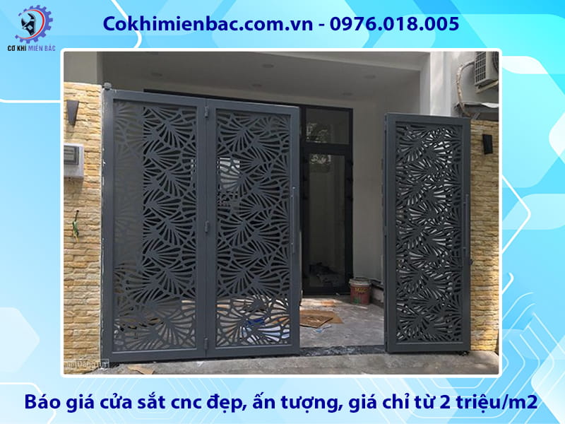 Báo giá cửa sắt cnc đẹp, ấn tượng, giá chỉ từ 2 triệu/m2 Báo giá cửa sắt cnc đẹp, ấn tượng, giá chỉ từ 2 triệu/m2