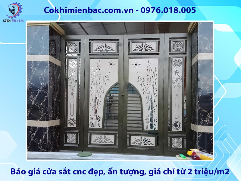 Báo giá cửa sắt cnc đẹp, ấn tượng, giá chỉ từ 2 triệu/m2 Báo giá cửa sắt cnc đẹp, ấn tượng, giá chỉ từ 2 triệu/m2