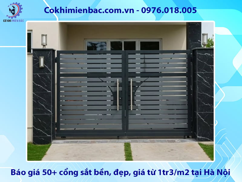 Báo giá 50+ cổng sắt bền, đẹp, giá từ 1tr3/m2 tại Hà Nội
