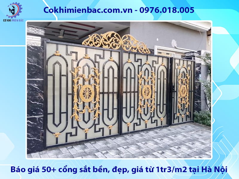 Báo giá 50+ cổng sắt bền, đẹp, giá từ 1tr3/m2 tại Hà Nội