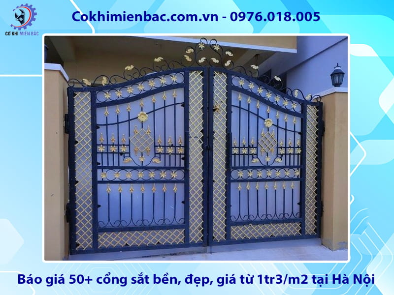 Báo giá 50+ cổng sắt bền, đẹp, giá từ 1tr3/m2 tại Hà Nội