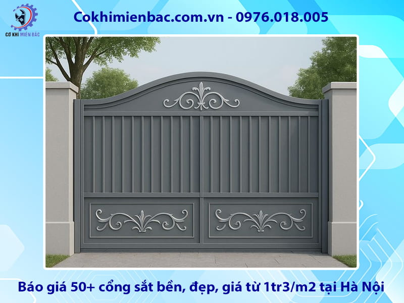 Báo giá 50+ cổng sắt bền, đẹp, giá từ 1tr3/m2 tại Hà Nội
