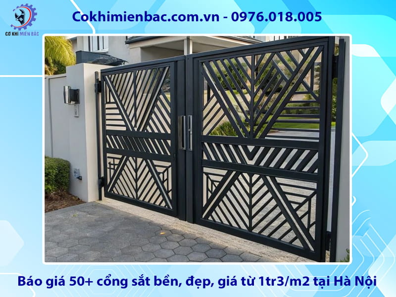 Báo giá 50+ cổng sắt bền, đẹp, giá từ 1tr3/m2 tại Hà Nội