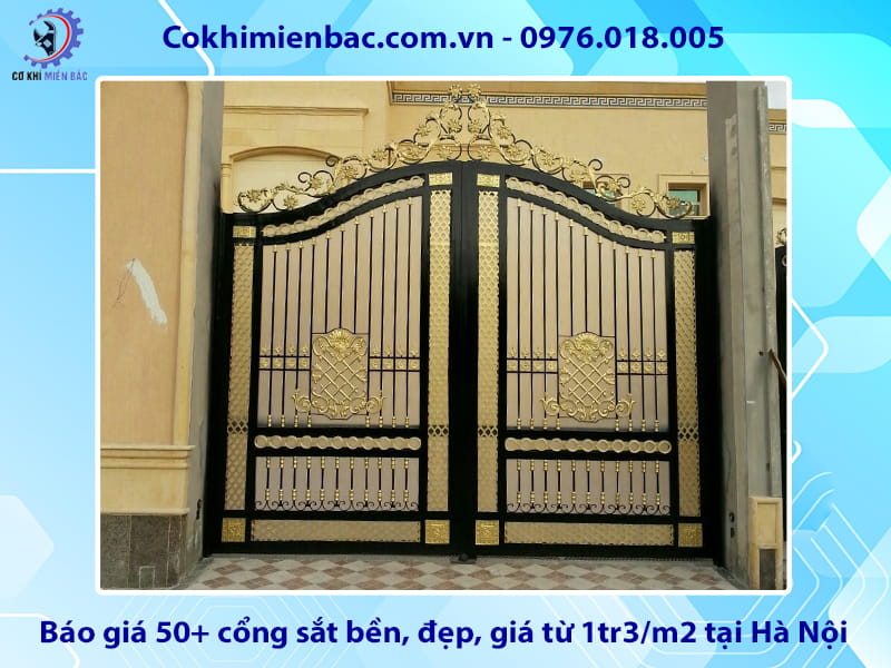 Báo giá 50+ cổng sắt bền, đẹp, giá từ 1tr3/m2 tại Hà Nội