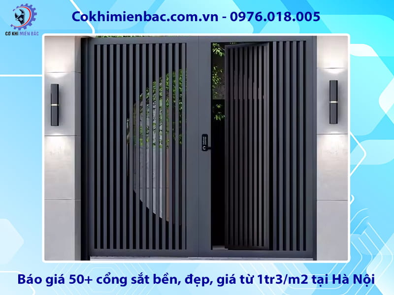 Báo giá 50+ cổng sắt bền, đẹp, giá từ 1tr3/m2 tại Hà Nội