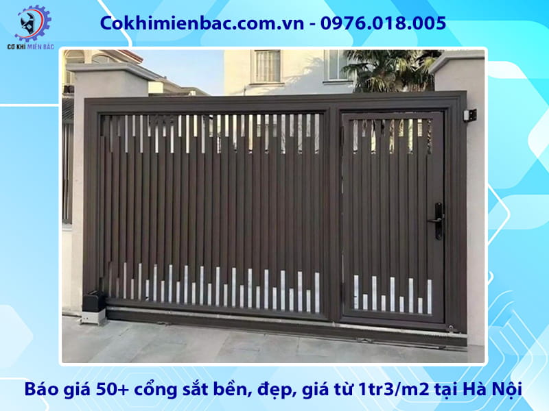 Báo giá 50+ cổng sắt bền, đẹp, giá từ 1tr3/m2 tại Hà Nội