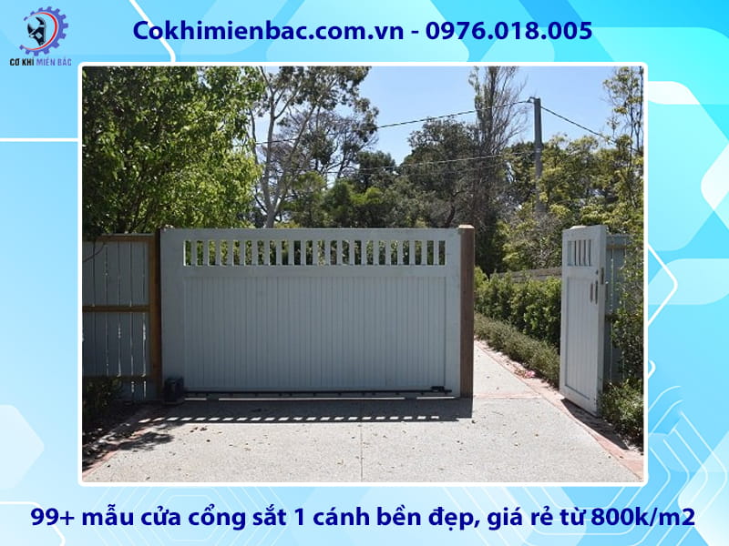 99+ mẫu cửa cổng sắt 1 cánh bền đẹp, giá rẻ từ 800k/m2