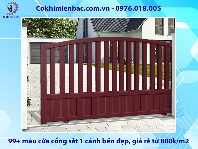 99+ mẫu cửa cổng sắt 1 cánh bền đẹp, giá rẻ từ 800k/m2