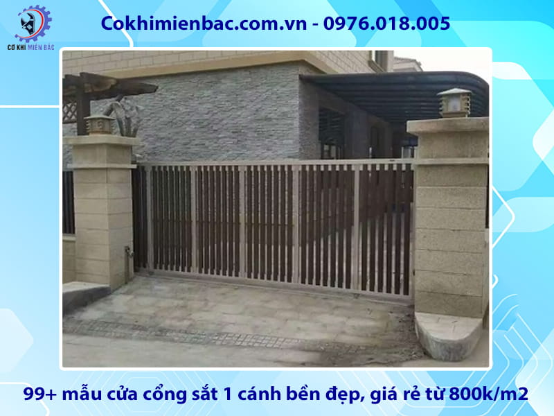 99+ mẫu cửa cổng sắt 1 cánh bền đẹp, giá rẻ từ 800k/m2