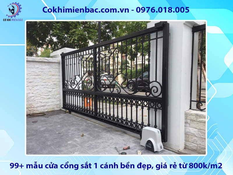 99+ mẫu cửa cổng sắt 1 cánh bền đẹp, giá rẻ từ 800k/m2