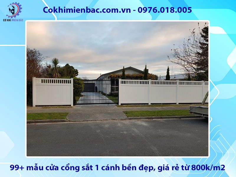 99+ mẫu cửa cổng sắt 1 cánh bền đẹp, giá rẻ từ 800k/m2