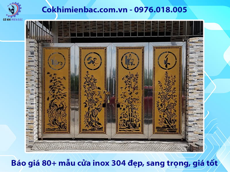 Báo giá 80+ mẫu cửa inox 304 đẹp, sang trọng, giá tốt
