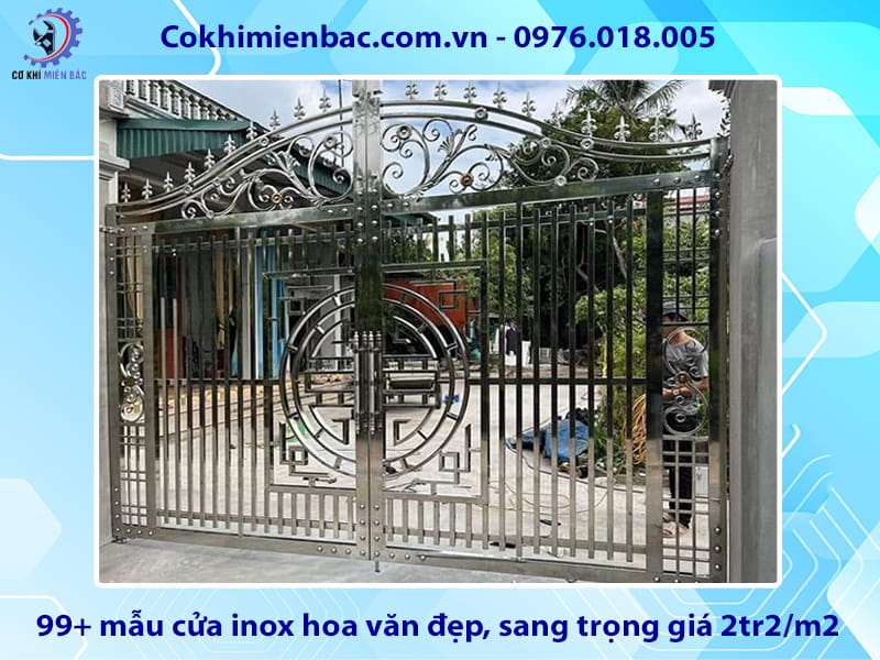 99+ mẫu cửa inox hoa văn đẹp, sang trọng giá 2tr2/m2