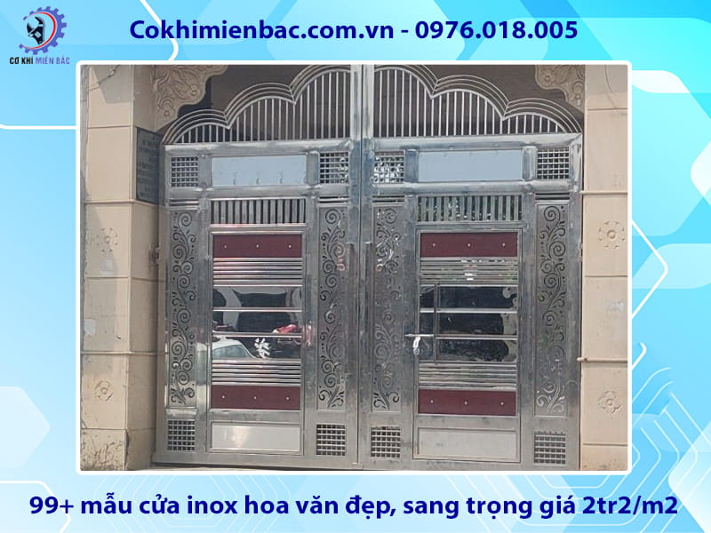 99+ mẫu cửa inox hoa văn đẹp, sang trọng giá 2tr2/m2