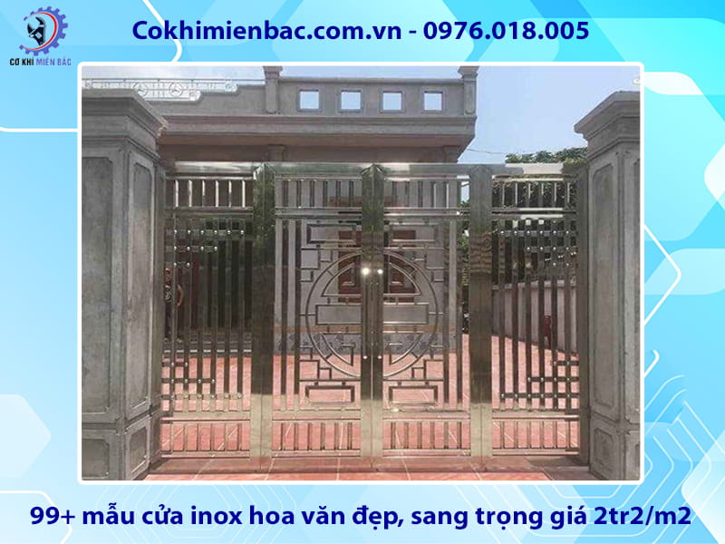 99+ mẫu cửa inox hoa văn đẹp, sang trọng giá 2tr2/m2