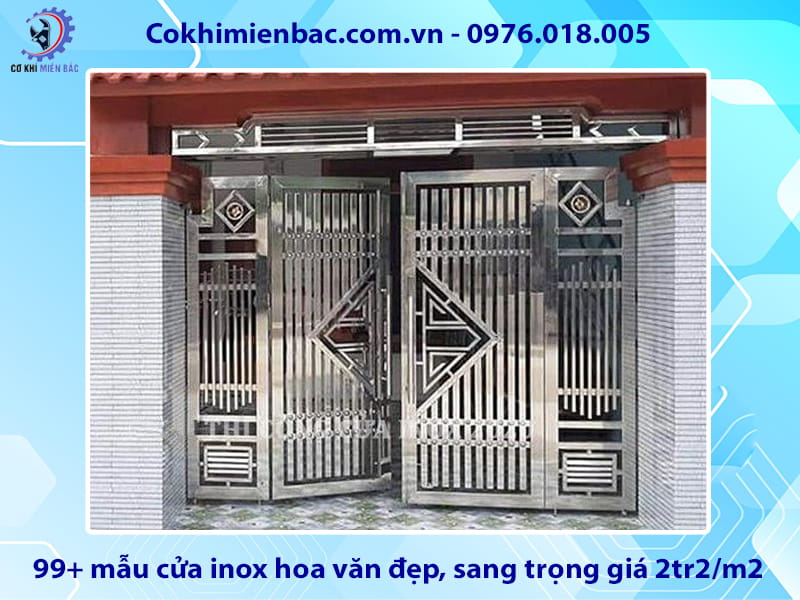99+ mẫu cửa inox hoa văn đẹp, sang trọng giá 2tr2/m2