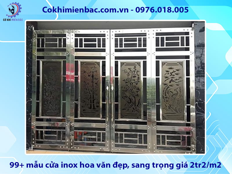 99+ mẫu cửa inox hoa văn đẹp, sang trọng giá 2tr2/m2