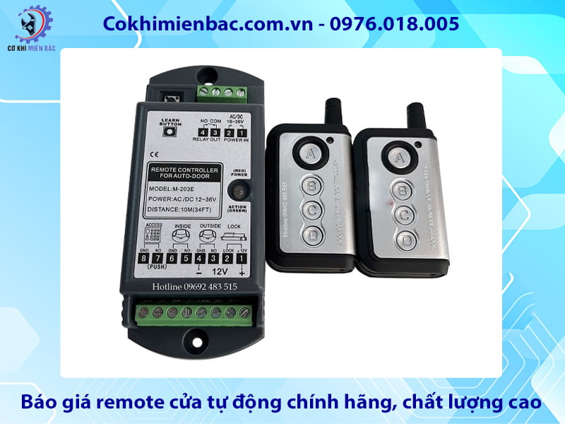 Báo giá remote cửa tự động chính hãng, chất lượng cao